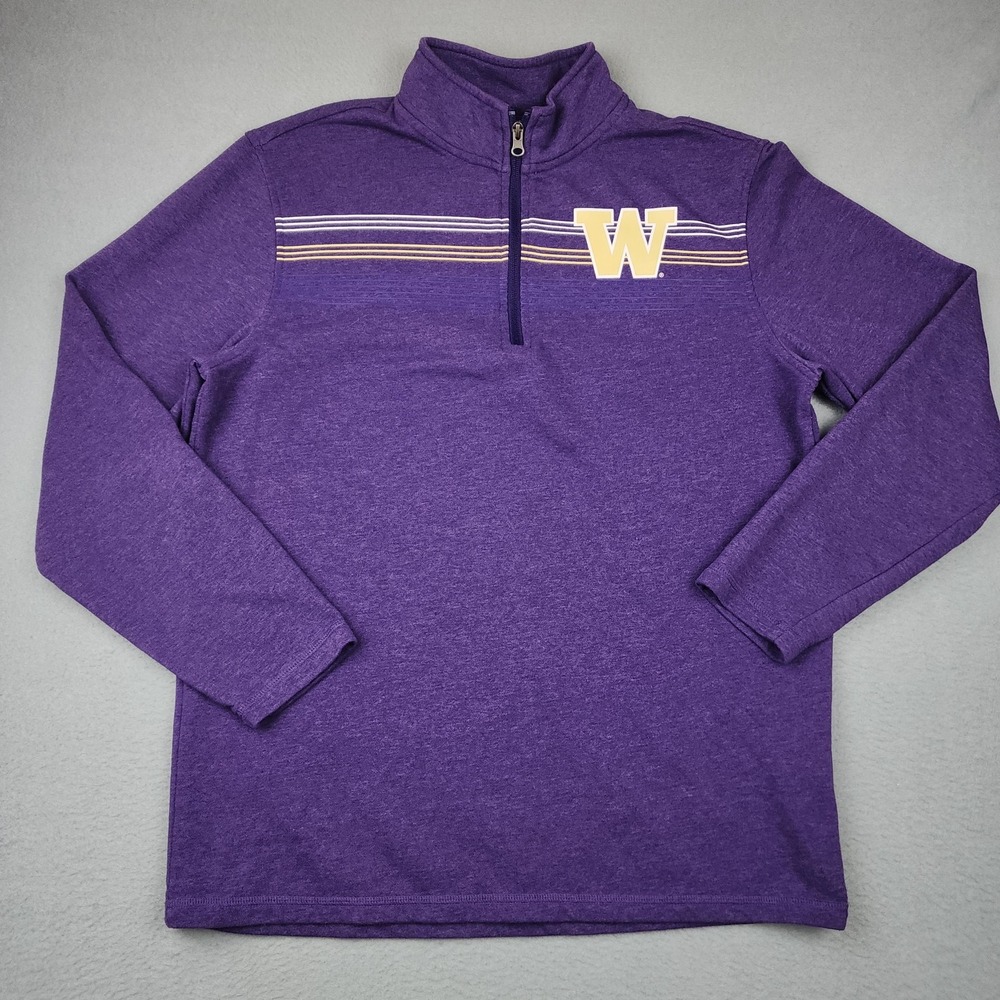 Washington Huskies Sweatshirt Mens Medium Purple NCAA Captivating 1/4 Zip Uni